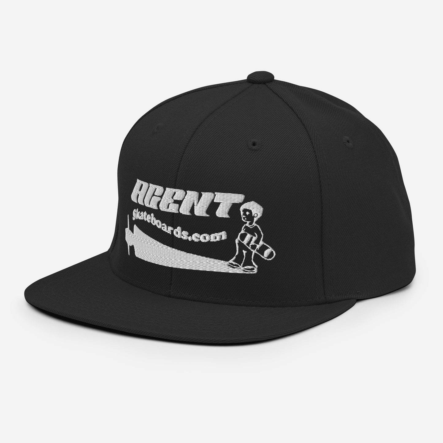 Agent Shadow Snapback Hat White Thread