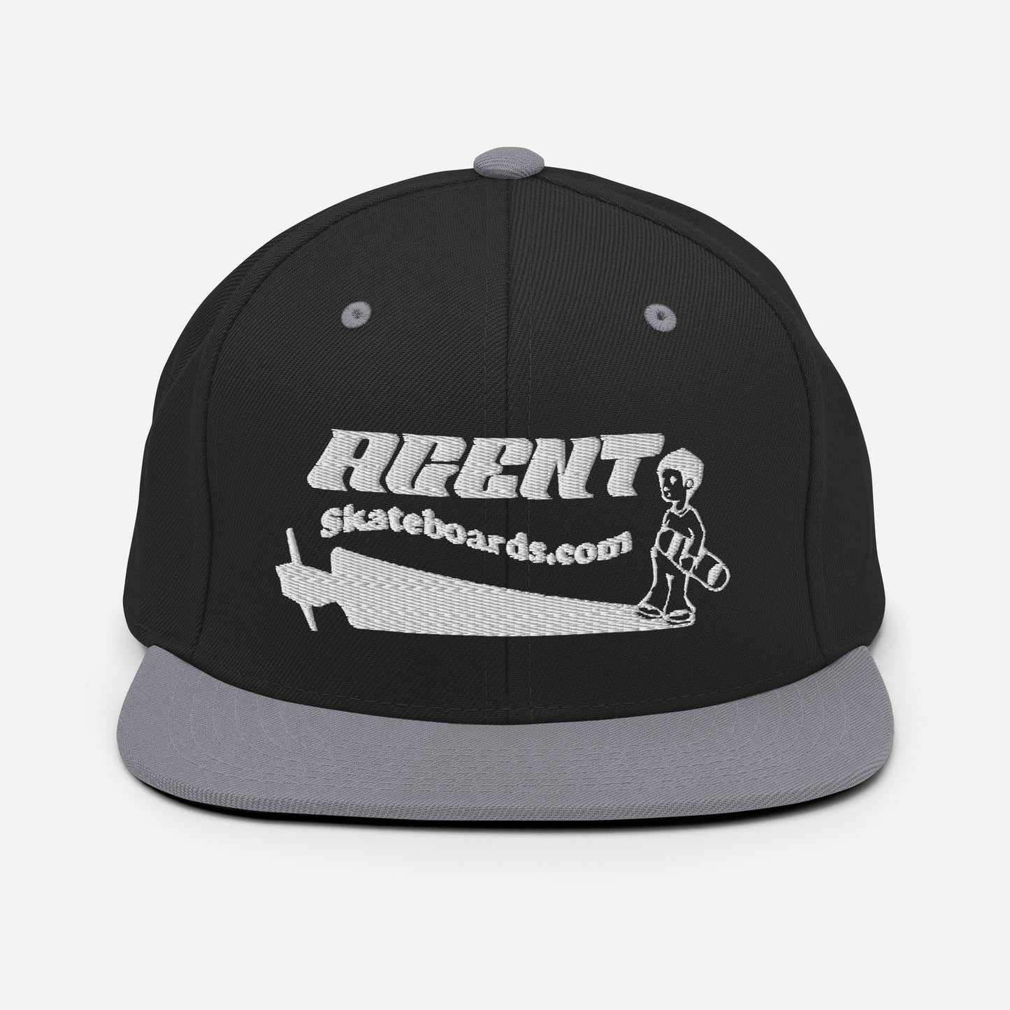 Agent Shadow Snapback Hat White Thread