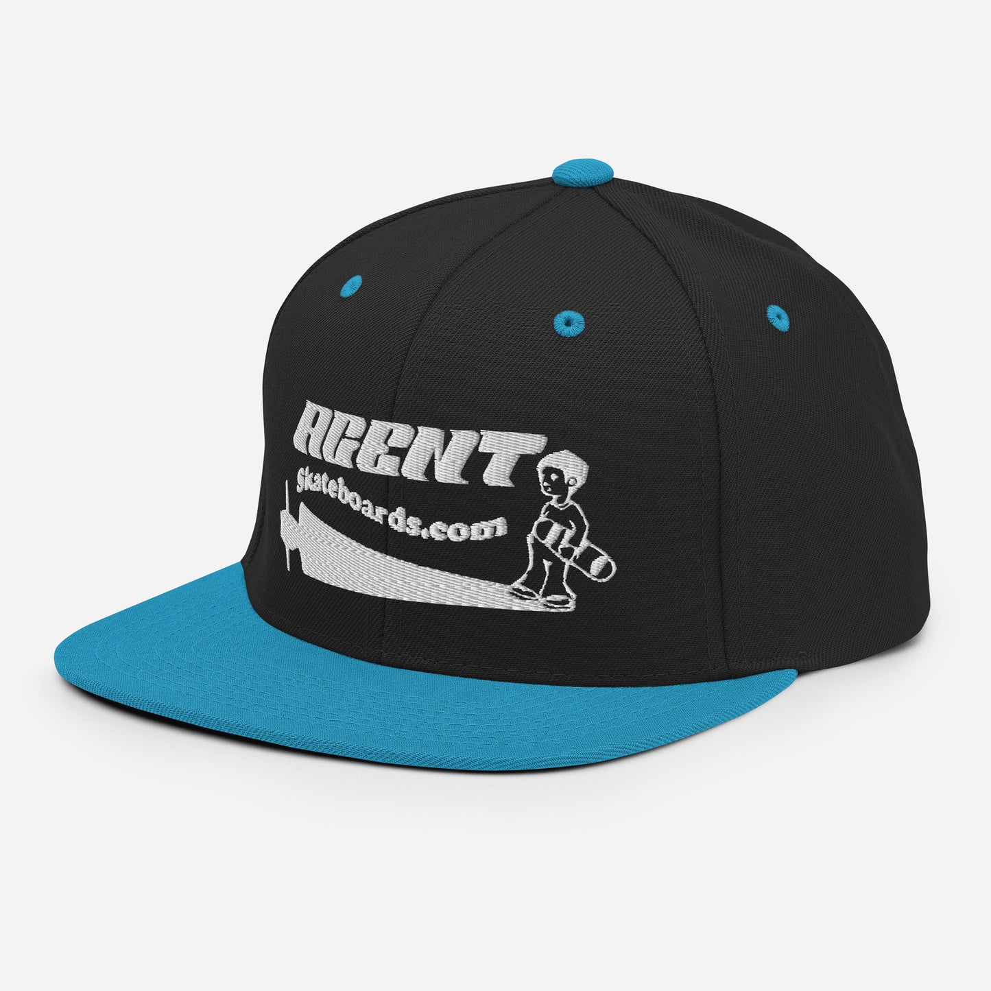 Agent Shadow Snapback Hat White Thread