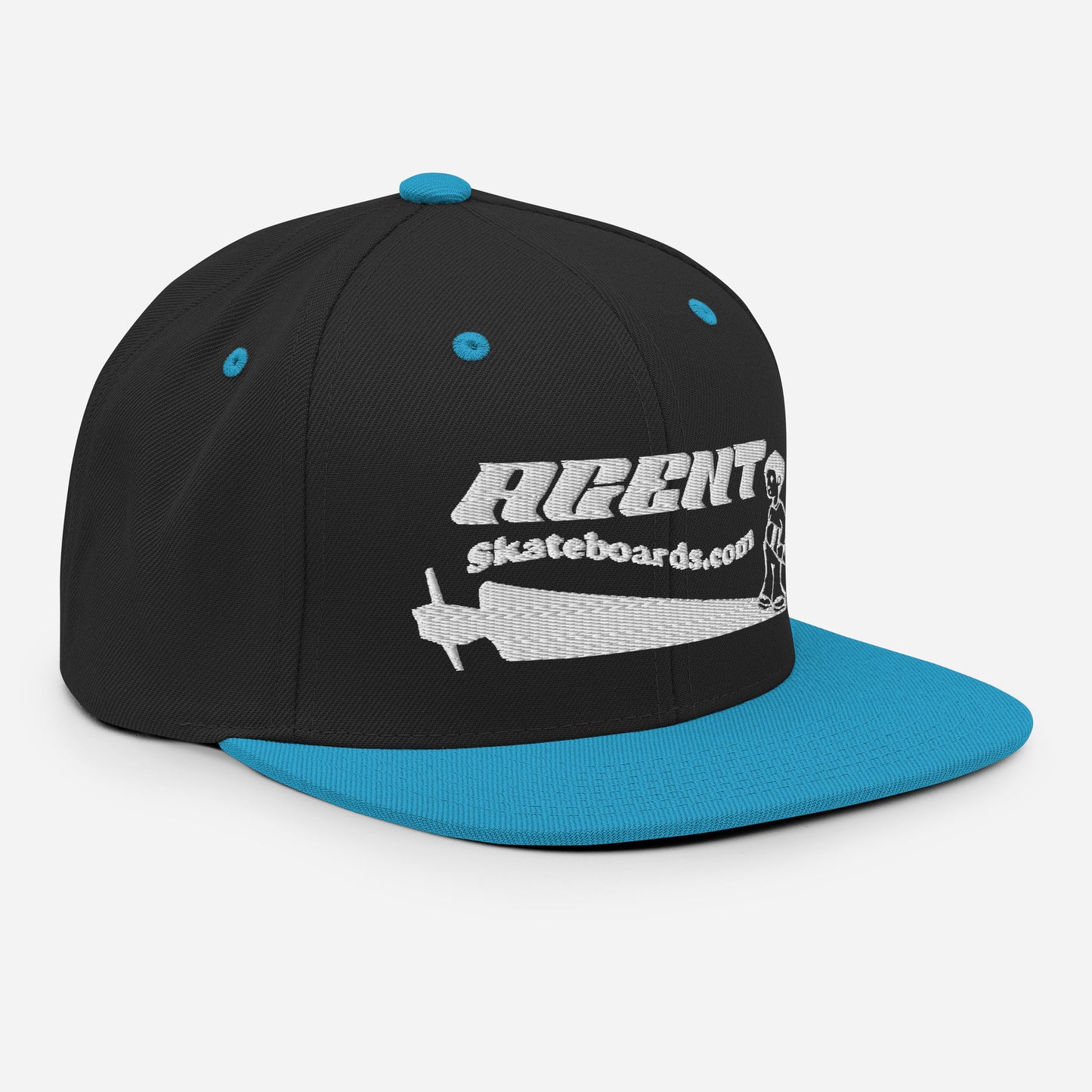 Agent Shadow Snapback Hat White Thread