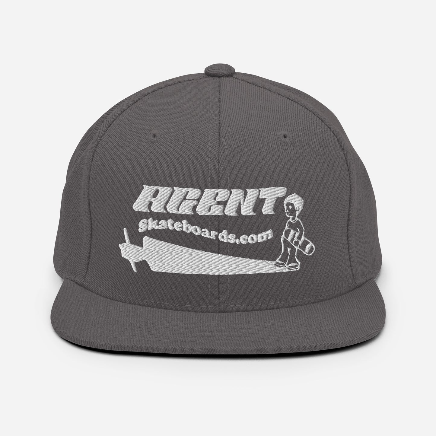 Agent Shadow Snapback Hat White Thread