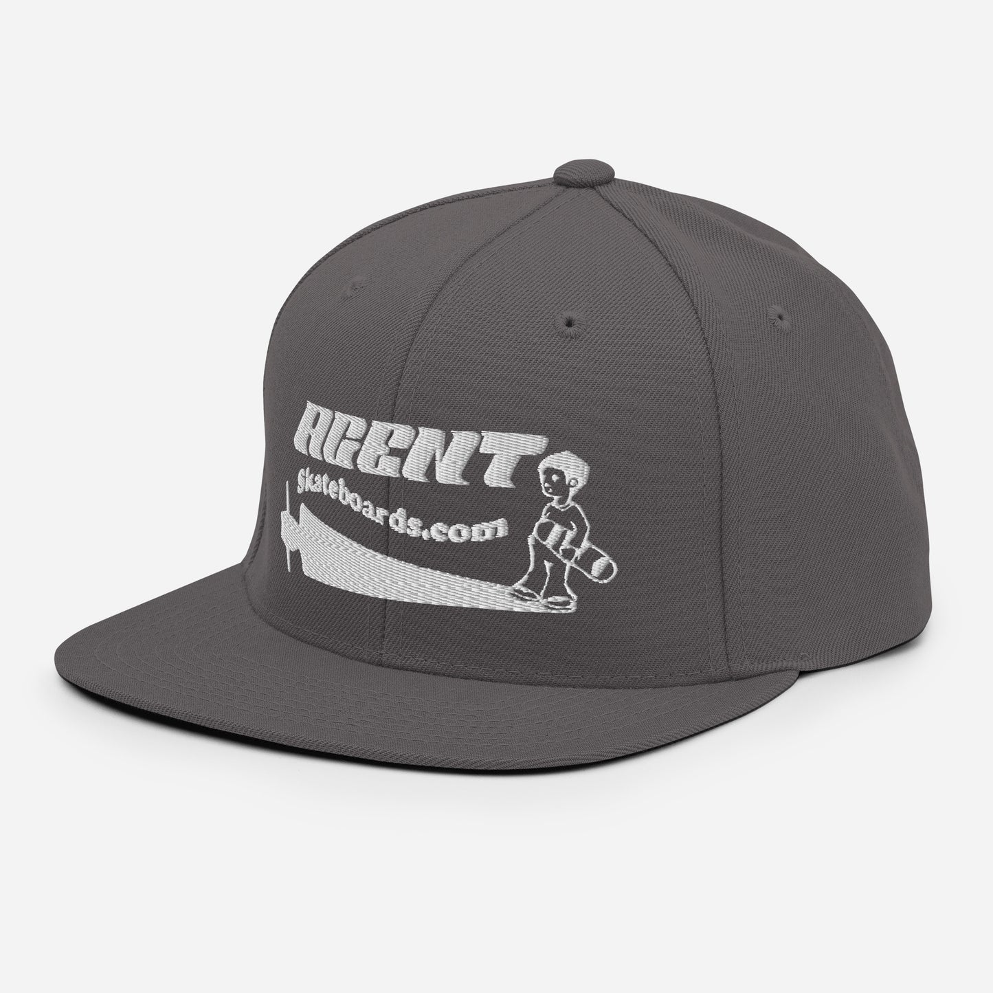 Agent Shadow Snapback Hat White Thread