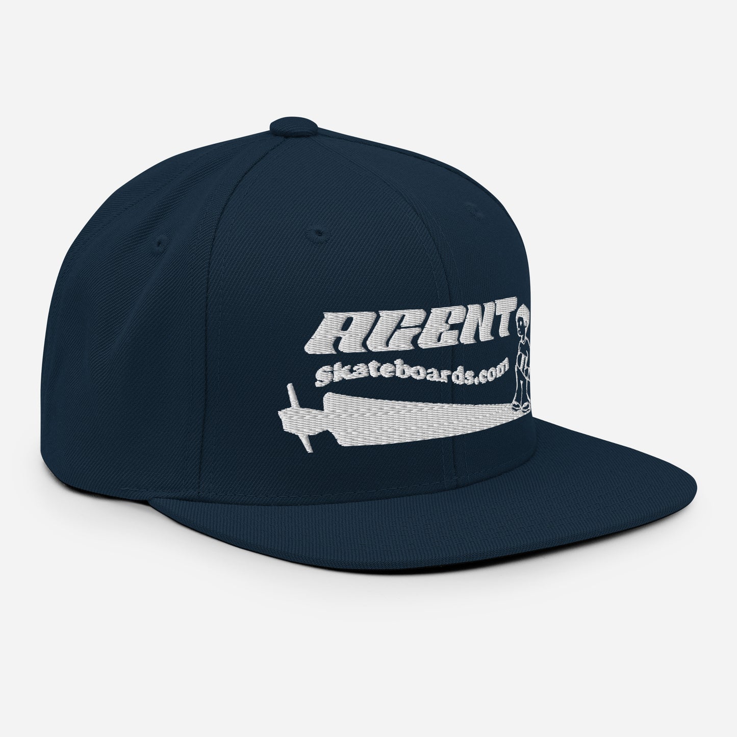 Agent Shadow Snapback Hat White Thread