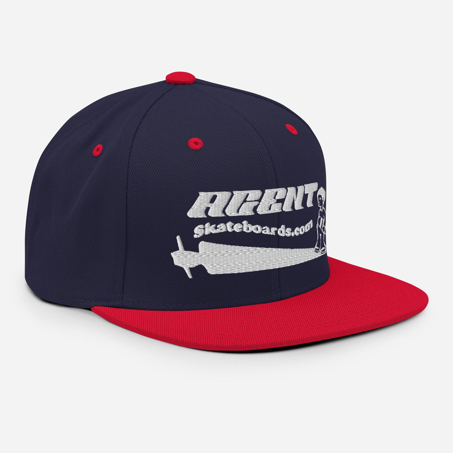 Agent Shadow Snapback Hat White Thread