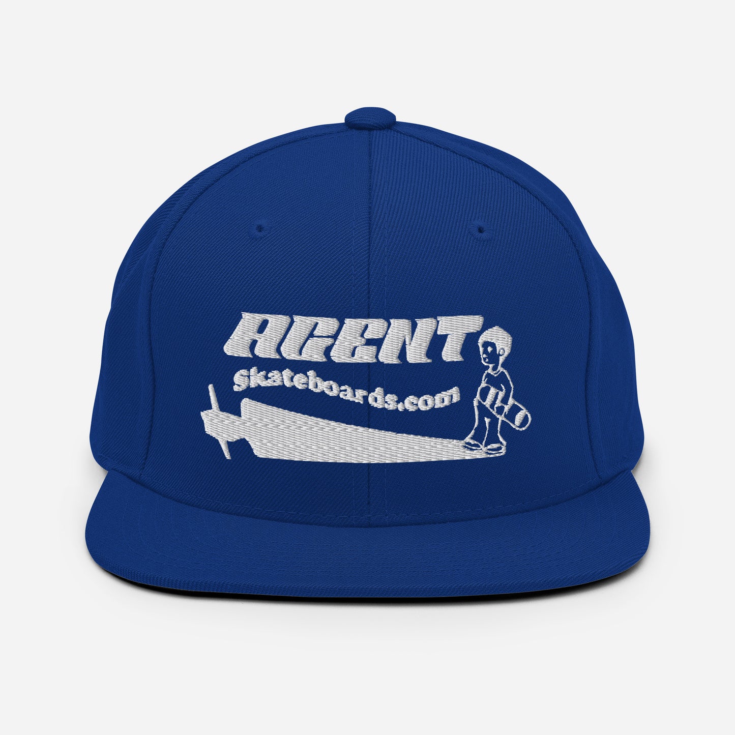 Agent Shadow Snapback Hat White Thread