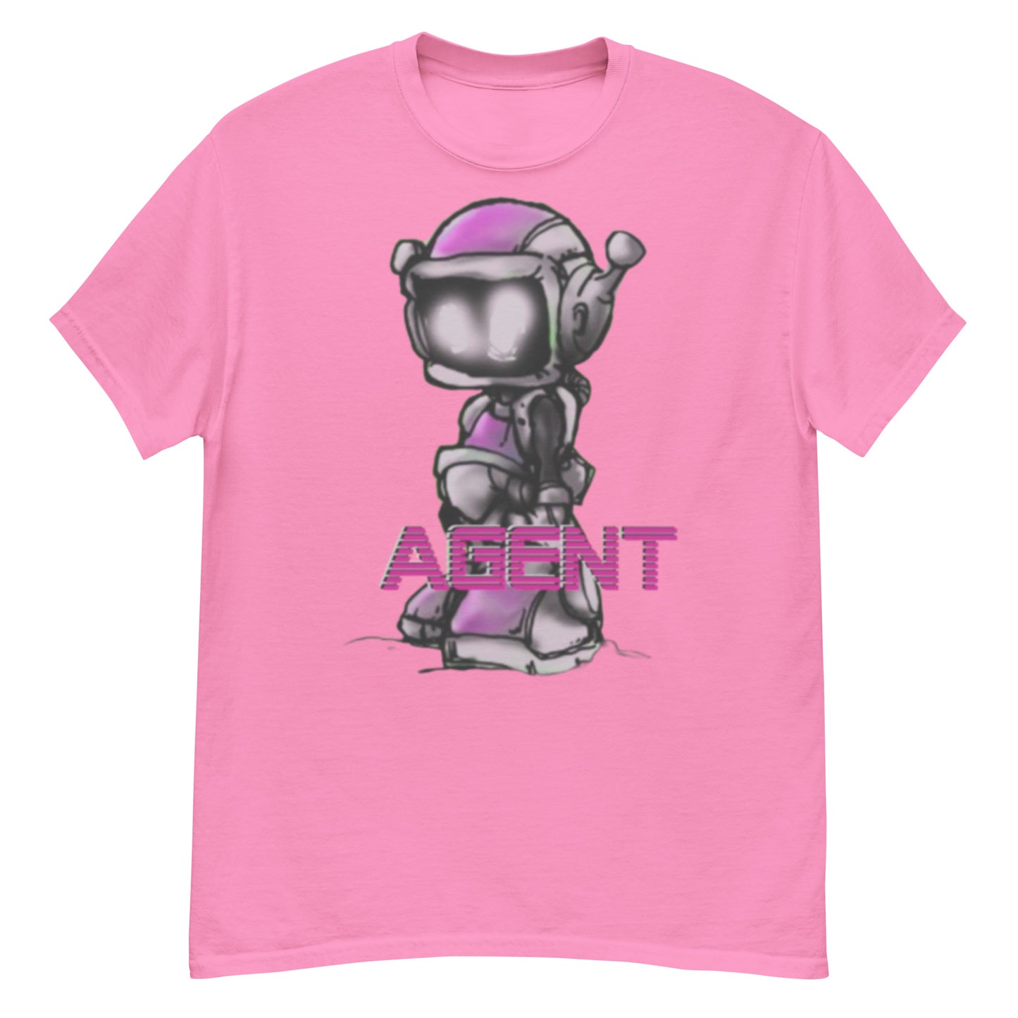 Agent Pink Robot T-Shirt -Basic Tee