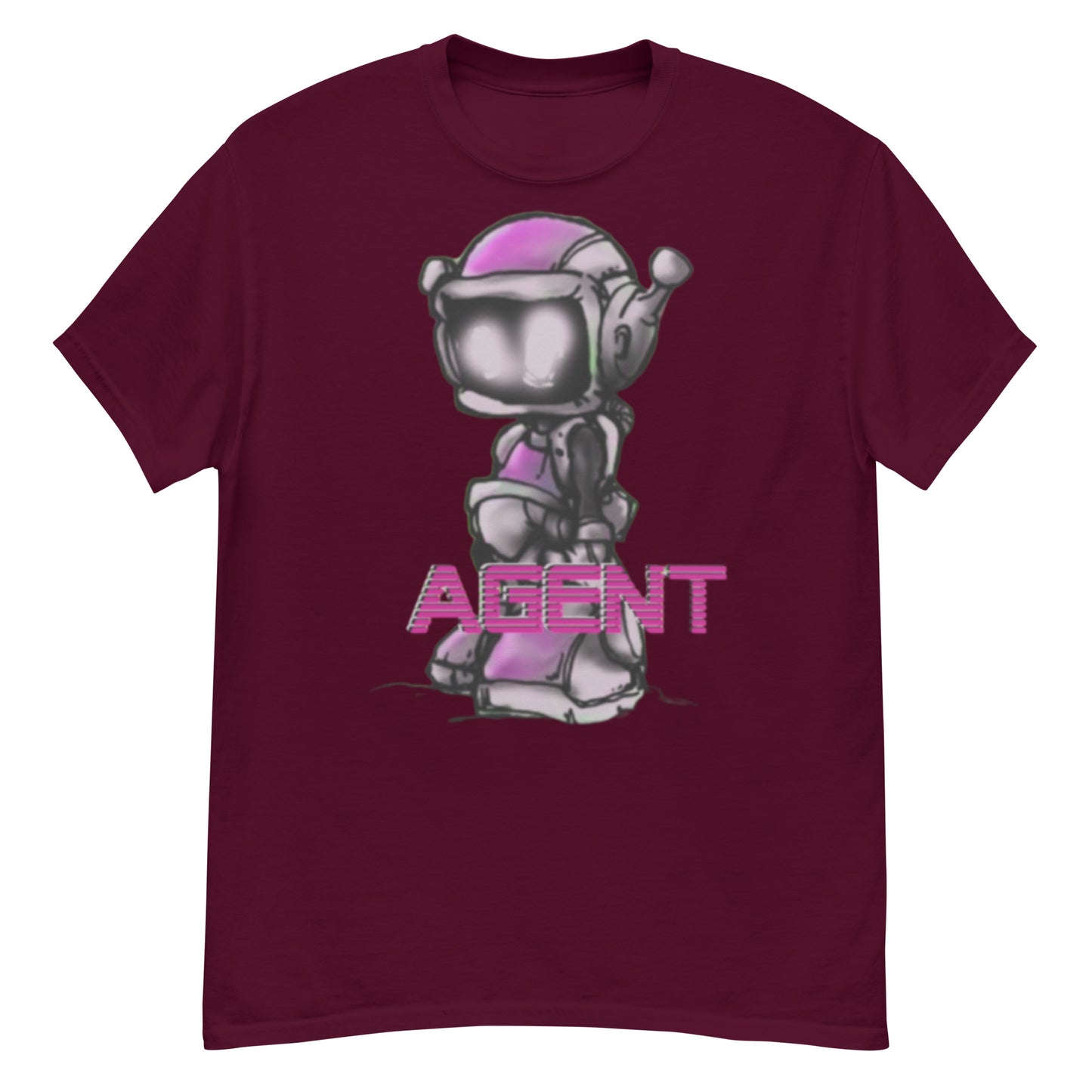 Agent Pink Robot T-Shirt -Basic Tee