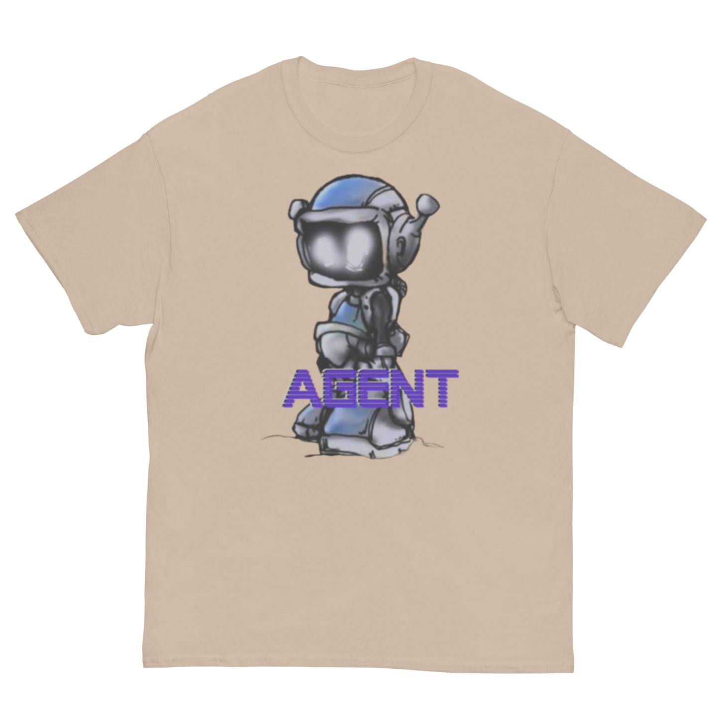 Agent Blue Robot T-Shirt -Basic Tee