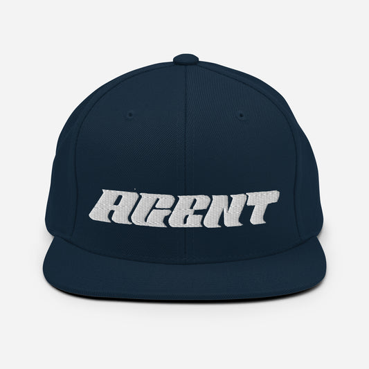 Agent Letters Snapback Hat White thread