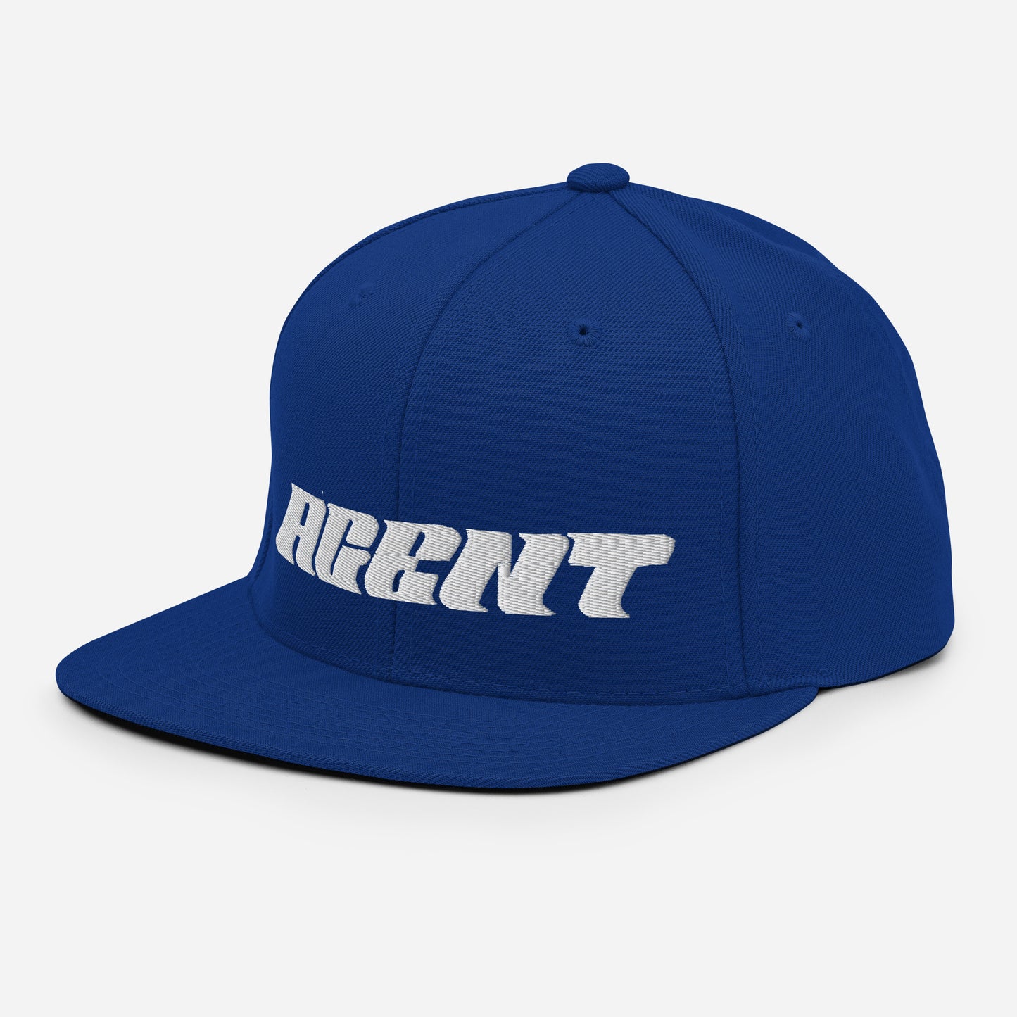 Agent Letters Snapback Hat White thread