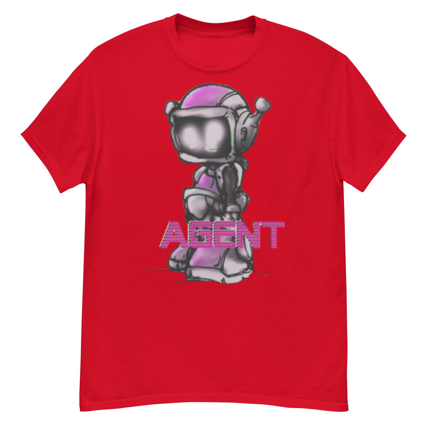 Agent Pink Robot T-Shirt -Basic Tee