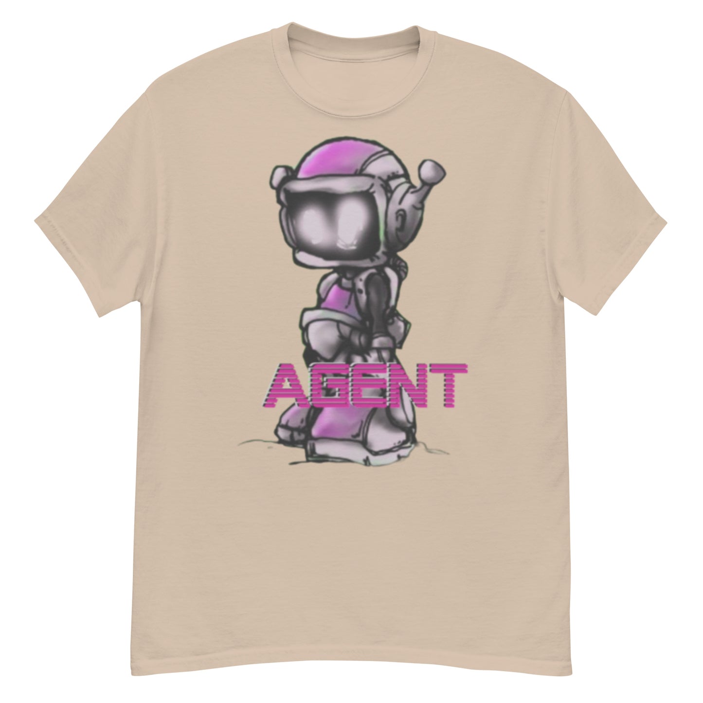 Agent Pink Robot T-Shirt -Basic Tee